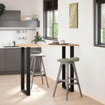 2 db fekete u alakú acél bárasztalláb 60 x (110-111) cm