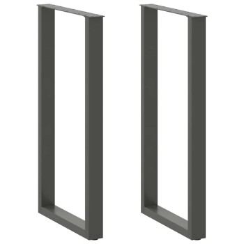 2 db antracitszürke acél bárasztal láb u alakú 60 x (110-111) cm