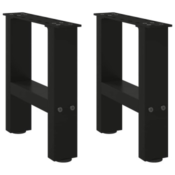 2 db fekete acél dohányzóasztal láb 40 x (30-31) cm