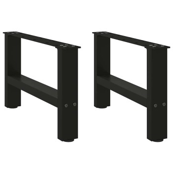 2 db fekete acél dohányzóasztal láb 50 x (30-31) cm