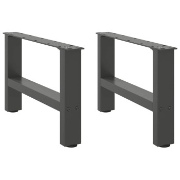 2 db antracitszürke acél dohányzóasztal láb 50x(30-31) cm