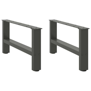 2 db antracitszürke acél dohányzóasztal láb 60 x (30-31) cm