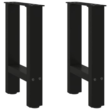 2 db fekete acél dohányzóasztal láb 28 x (42-43) cm