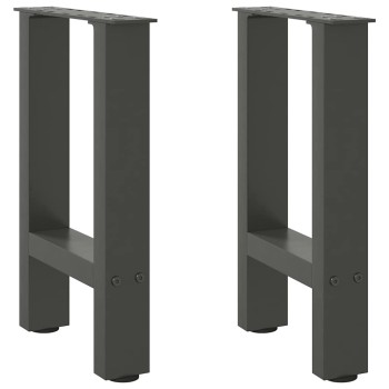 2 db antracitszürke acél dohányzóasztal láb 28 x (42-43) cm