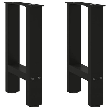 2 db fekete acél dohányzóasztal láb 38 x (42-43) cm