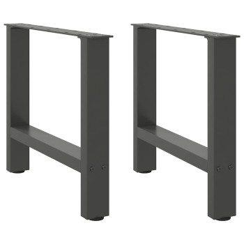 2 db antracitszürke acél dohányzóasztal láb 60 x (42-43) cm