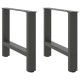 2 db antracit acél dohányzóasztal lábak 60x(42-43) cm