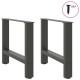2 db antracit acél dohányzóasztal lábak 60x(42-43) cm
