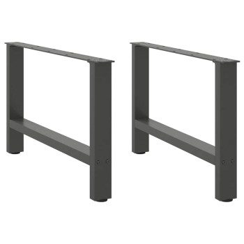 2 db antracitszürke acél dohányzóasztal láb 70 x (42-43) cm