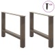 2 db acél dohányzóasztal lábak natúr acél 70x(42-43) cm
