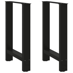 2 db fekete acél dohányzóasztal lábak 50x(72-73) cm