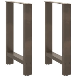 2 db acél dohányzóasztal lábak natúr acél 50x(72-73) cm