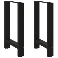 2 db fekete acél dohányzóasztal lábak 60x(72-73) cm