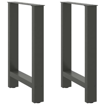 2 db antracitszürke acél étkezőasztalláb 60x(72-73) cm