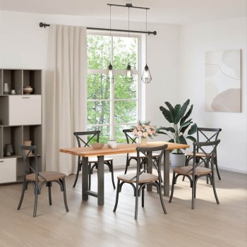 2 db antracitszürke acél étkezőasztalláb 60x(72-73) cm