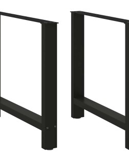 2 db fekete acél étkezőasztal láb 70 x (72-73) cm
