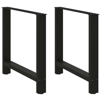 2 db fekete acél étkezőasztal láb 70 x (72-73) cm