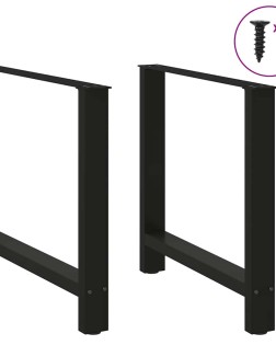 2 db fekete acél étkezőasztal láb 70 x (72-73) cm