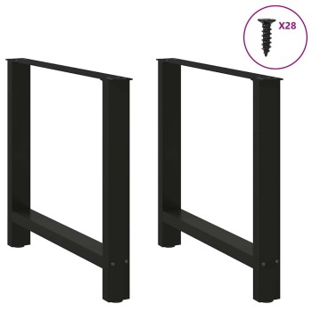 2 db fekete acél étkezőasztal láb 70 x (72-73) cm
