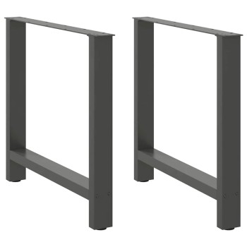 2 db antracitszürke acél étkezőasztalláb 70x(72-73) cm