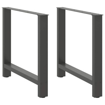 2 db antracitszürke acél étkezőasztalláb 80x(72-73) cm