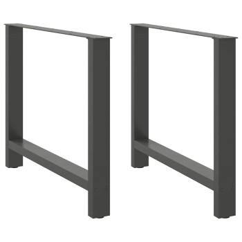 2 db antracitszürke acél étkezőasztalláb 90 x (72-73) cm