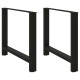 2 db fekete acél dohányzóasztal lábak 100x(72-73) cm