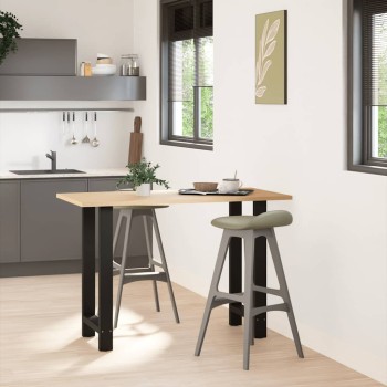 2 db fekete acél bárasztalláb 50x(90-91) cm