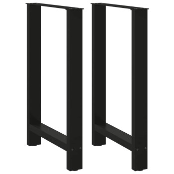 2 db fekete acél bárasztalláb 60 x (90-91) cm