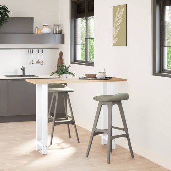 2 db fehér bárasztal láb 50 x (100-101) cm acél