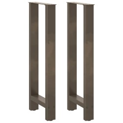 2 db acél dohányzóasztal lábak natúr acél 50x(100-101) cm