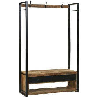 Ruhafogó fiókkal barna 110 x 40 x 179 cm tömör mangófa