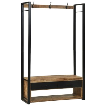 Ruhafogó fiókkal barna 110 x 40 x 179 cm tömör mangófa