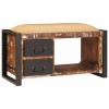 Tárolópad sokszínű 80 x 35 x 40 cm tömör újrahasznosított fa