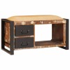 Tárolópad sokszínű 80 x 35 x 40 cm tömör újrahasznosított fa