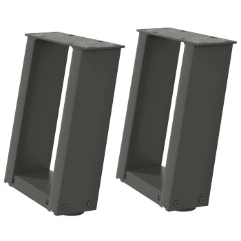 2 db antracitszürke, u alakú acél dohányzóasztal láb 30x(30-31) cm