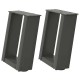 2 db antracit acél dohányzóasztal lábak u-alakú 30x(30-31) cm