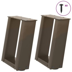 Kávéasztal lábak u-alakú 2 db natúr acél 30x(30-31) cm acél