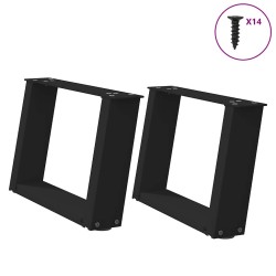 2 db fekete acél dohányzóasztal lábak u-alakú 40x(30-31) cm