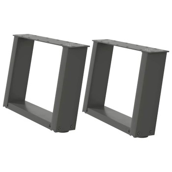 2 db antracitszürke u-alakú acél dohányzóasztal láb 40x(30-31) cm