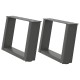 2 db antracit acél dohányzóasztal lábak u-alakú 50x(30-31) cm