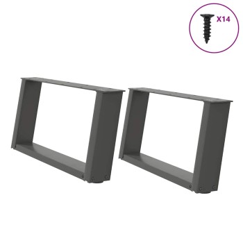 2 db antracitszürke, u alakú acél dohányzóasztal láb 60 x (30-31) cm