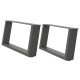 2 db antracit acél dohányzóasztal lábak u-alakú 60x(30-31) cm