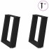 2 db acél fekete dohányzóasztal lábak u-alakú 28x(42-43) cm