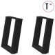 2 db acél fekete dohányzóasztal lábak u-alakú 28x(42-43) cm
