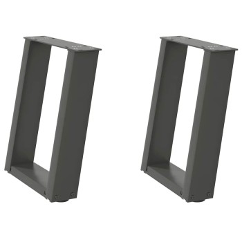 2 db antracitszürke u-alakú dohányzóasztal láb 28x(42-43) cm acél