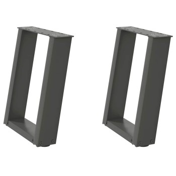 2 db antracitszürke u-alakú acél dohányzóasztal láb 38x(42-43) cm