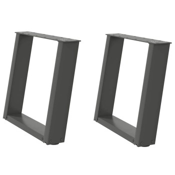 2 db antracitszürke, u alakú acél dohányzóasztal láb 50 x (42-43) cm