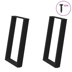 2 db fekete acél étkezőasztal lábak u-alakú 50x(72-73) cm