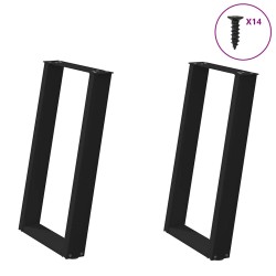 2 db fekete acél étkezőasztal lábak u-alakú 60x(72-73) cm